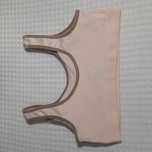 Lucky Brand Ribbed Seamless Comfort Bra Size Large Cream/Tan - Picture 7 of 15